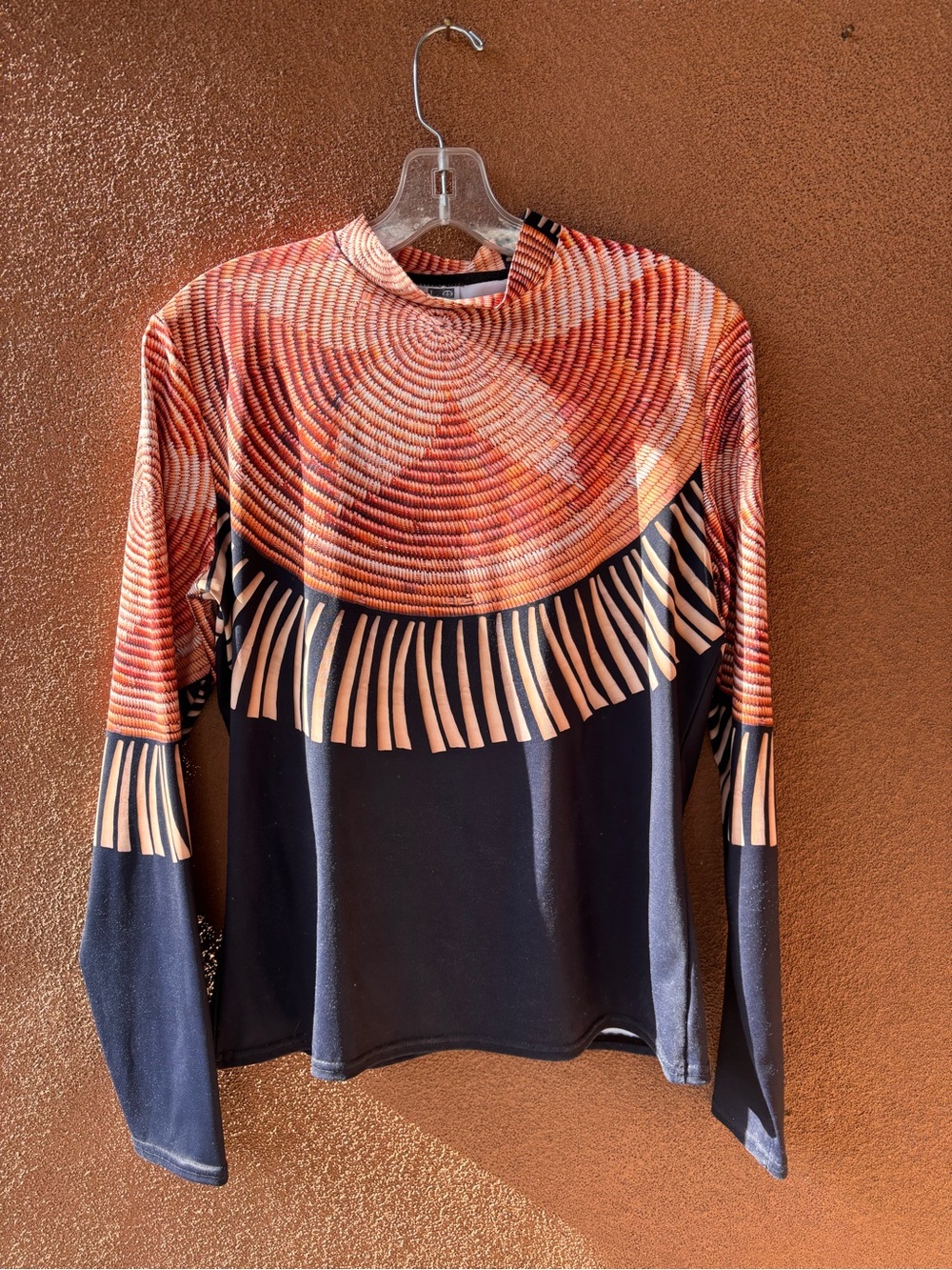 Jamie Okuma long sleeve dentalium and basket weave print shirt